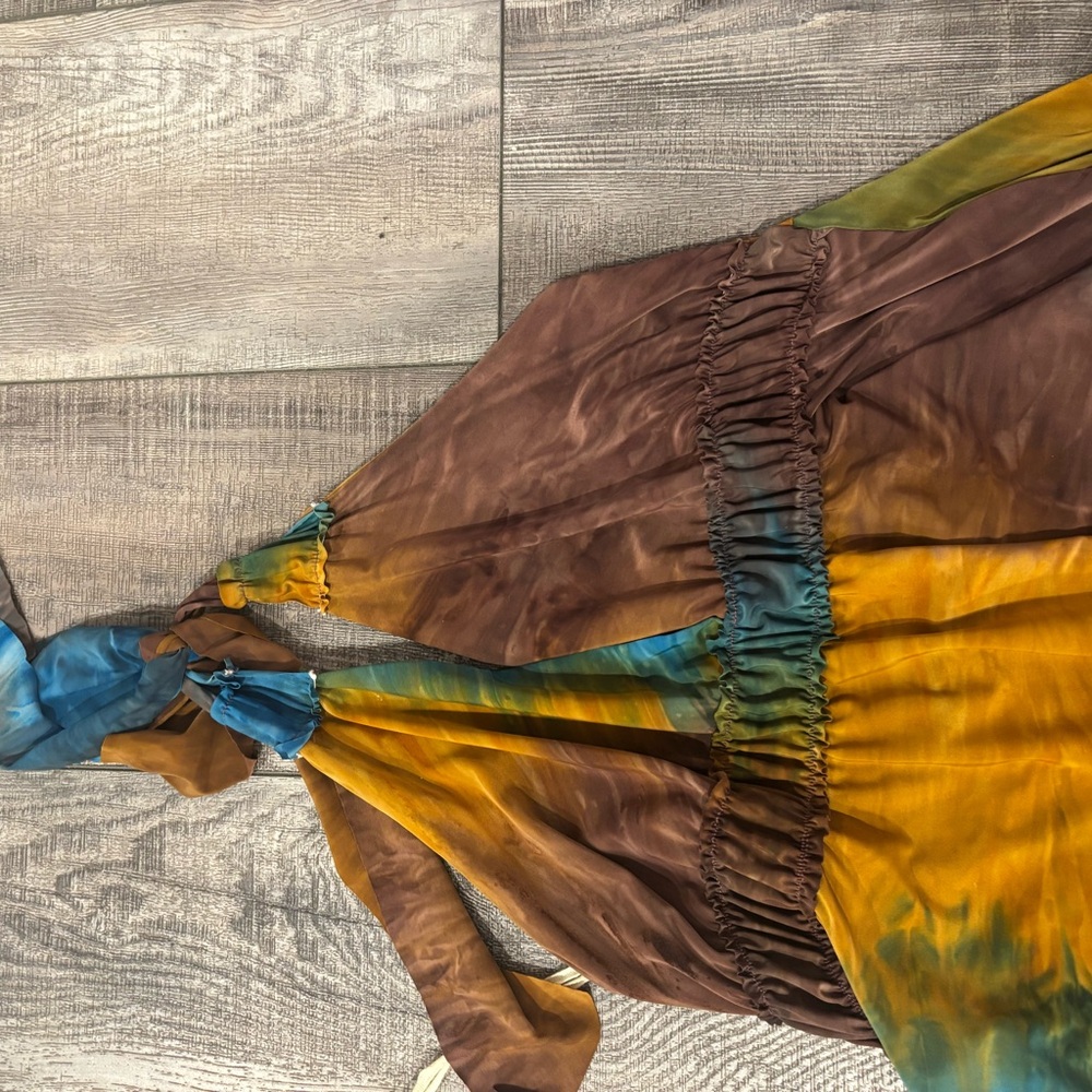 Multicolor Tie-Dye Halter Dress